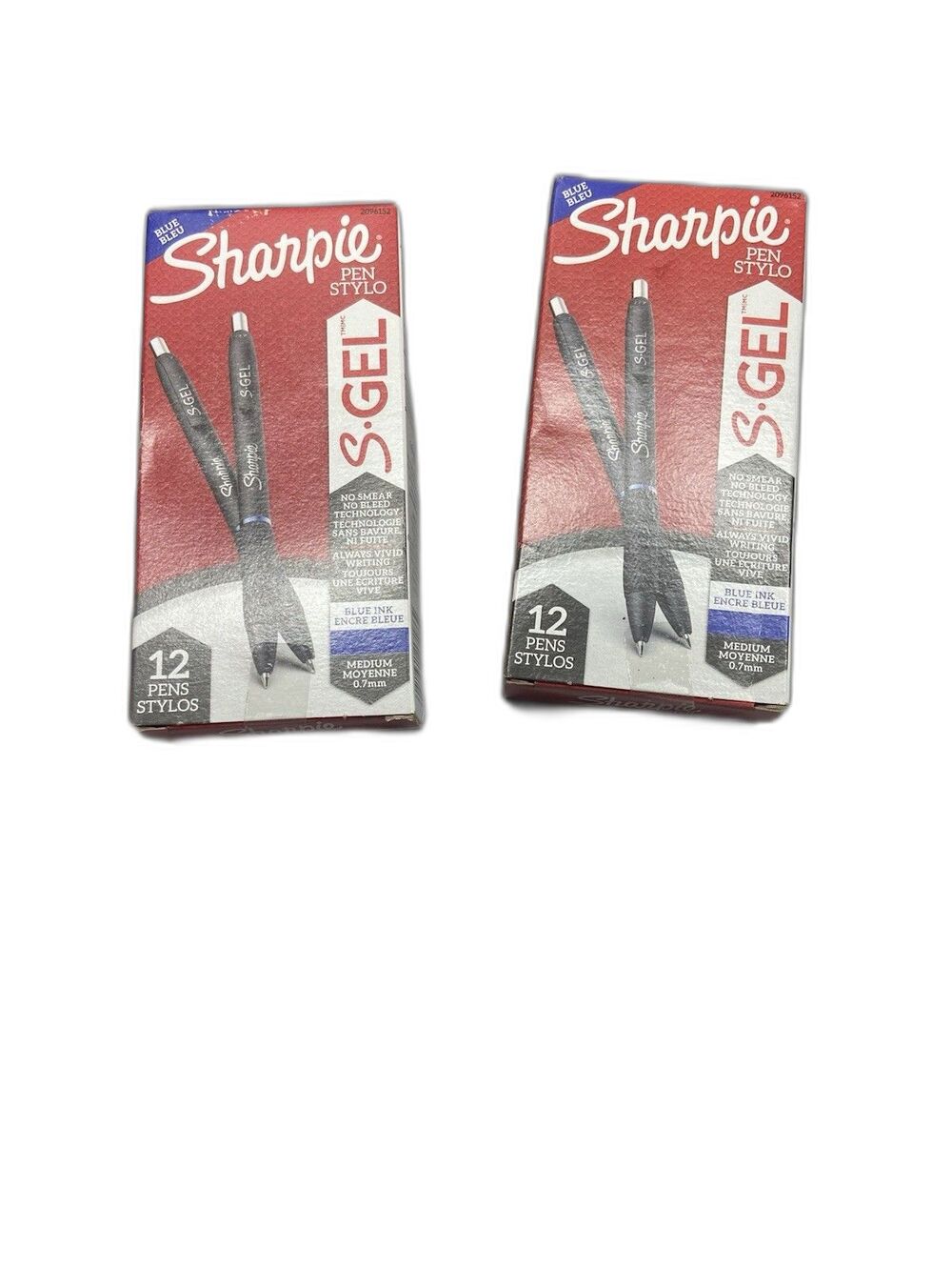 Sharpie S-Gel Pen 2096152, Blue Gel Ink, 0.7mm Medium Point, 2 Boxes of 12 Pens